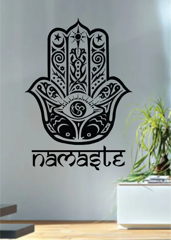 Namaste Hamsa Hand Version 3 Decal Sticker Wall Vinyl 1