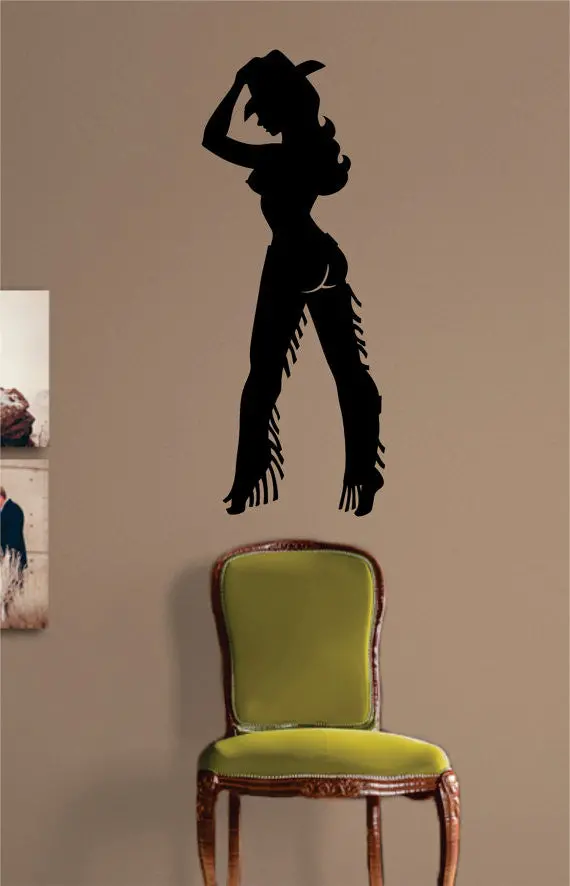 Cowgirl Silhouette Sexy Design Decal Sticker Wall Vinyl Decor Art 1