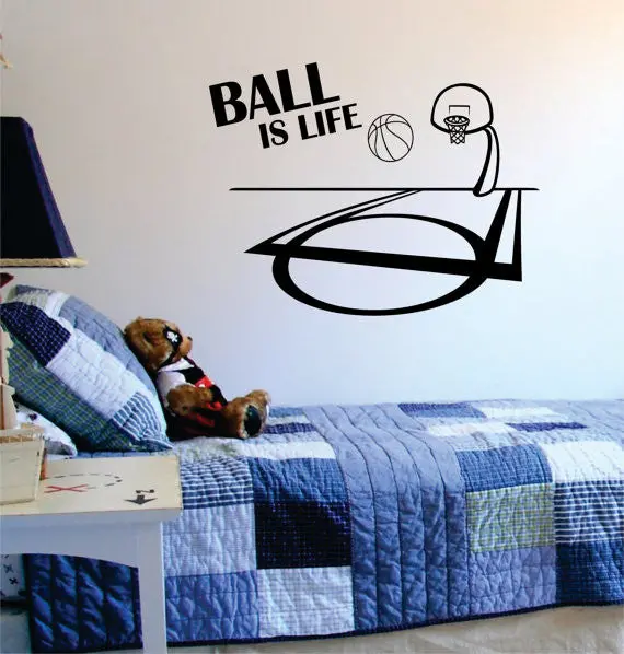 Ball Is Life Basketball Court Sports Decal Sticker Wall Vinyl 1