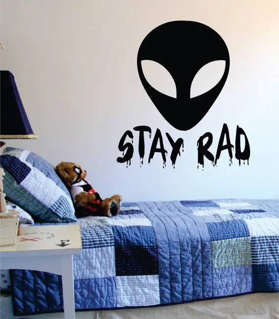 Alien Stay Rad Design Outer Space Decal Sticker Wall Vinyl Art Home Room Decor 1