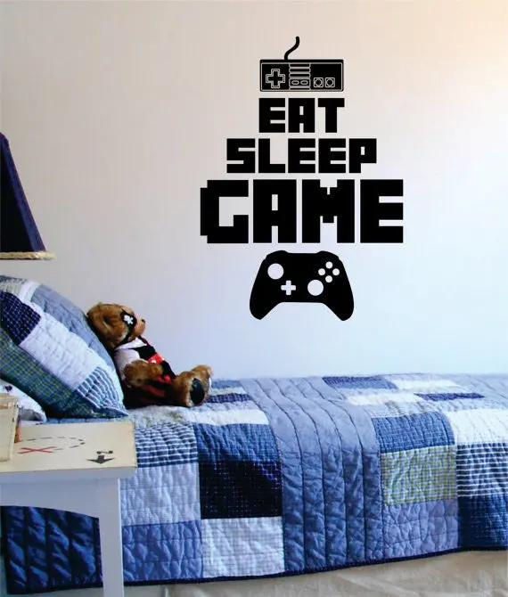 Eat Sleep Game Version 5 Gamer Decal Sticker Wall Vinyl Art Decor 1