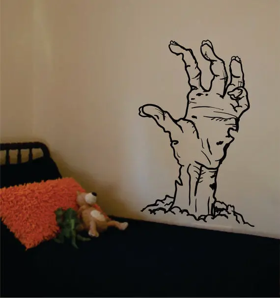 Zombie Hand Coming Out Of The Ground Design Decal Sticker Wall Vinyl Art Home Room Decor 1