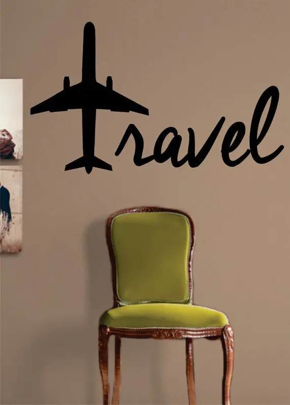 Travel Airplane Quote Decal Sticker Wall Vinyl Decor Art 1