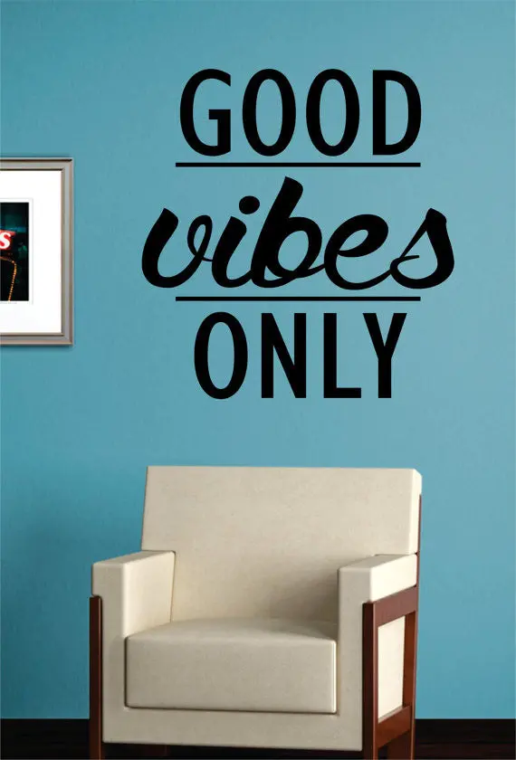 Good Vibes Only Quote Decal Sticker Wall Vinyl 1