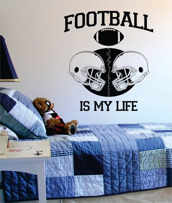 Football Is My Life Helmets Sports Decal Sticker Wall Vinyl 1