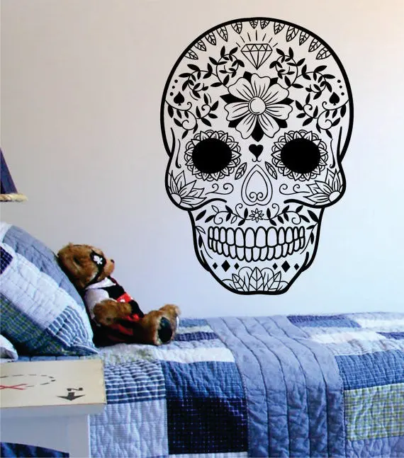 Sugar Skull Version 12 Art Decal Sticker Wall Vinyl 1