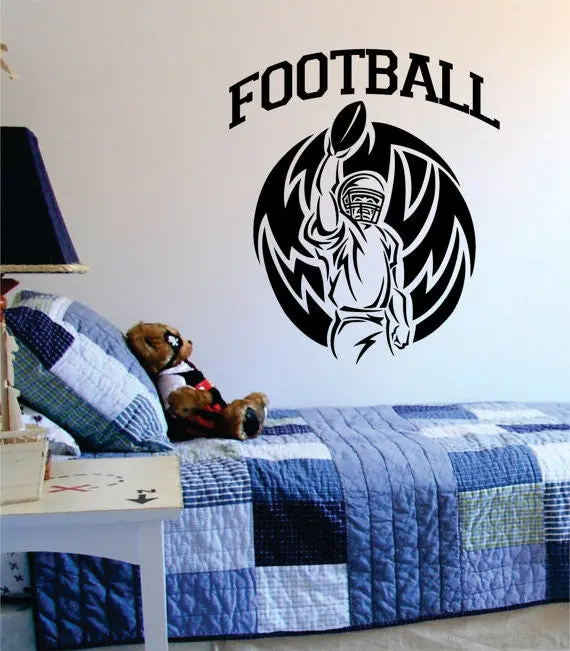 Football Player Holding Ball Tribal Design Sports Decal Sticker Wall Vinyl 1