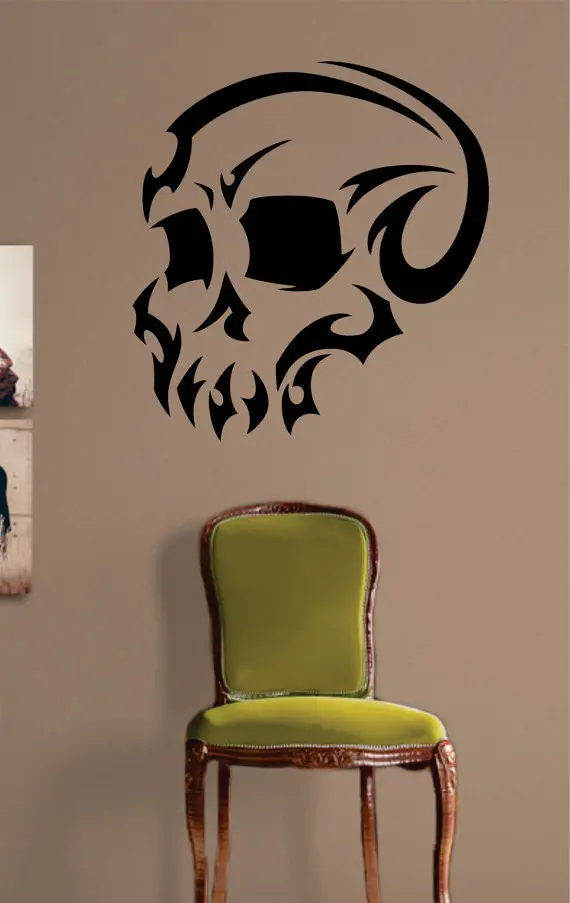 Tribal Skull Version 2 Art Decal Sticker Wall Vinyl 1