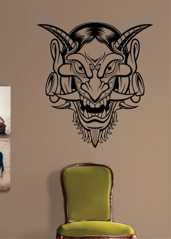 Hannya Version 2 Japanese Tattoo Design Decal Sticker Wall Vinyl Decor Art 1
