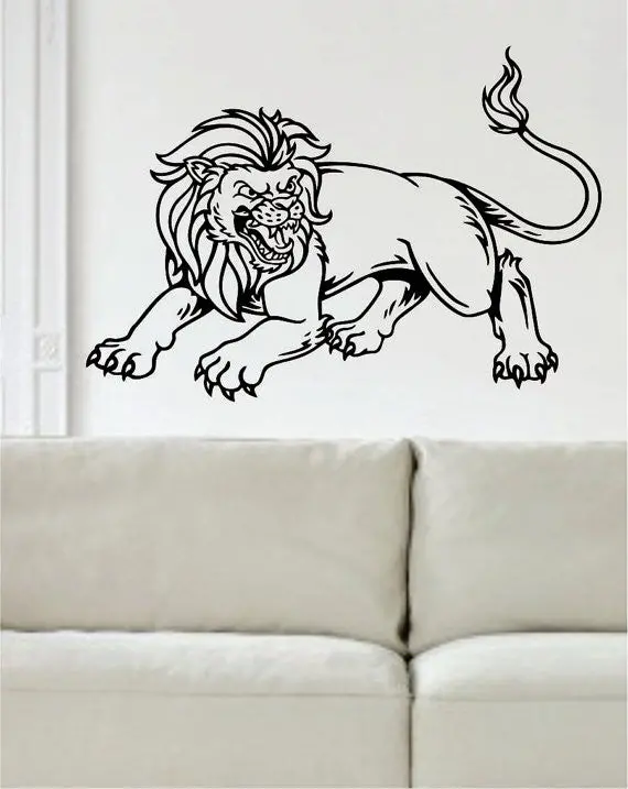 Lion Version 12 Design Animal Decal Sticker Wall Vinyl Decor Art 1
