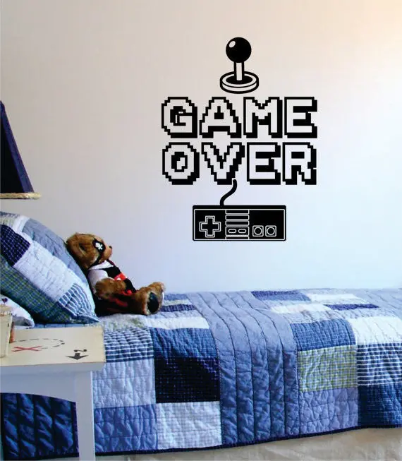 Game Over Version 2 Quote Decal Sticker Wall Vinyl Art Decor 1