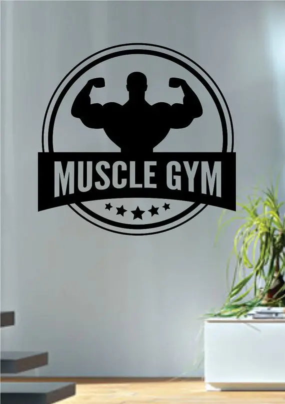 Muscle Gym Fitness Design Decal Sticker Wall Vinyl Art Home Room Decor 1