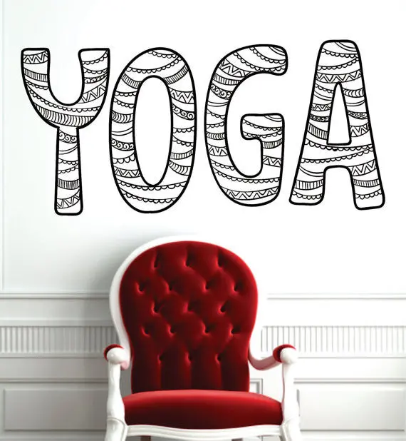 Yoga Word Design Version 1 Decal Sticker Wall Vinyl 1