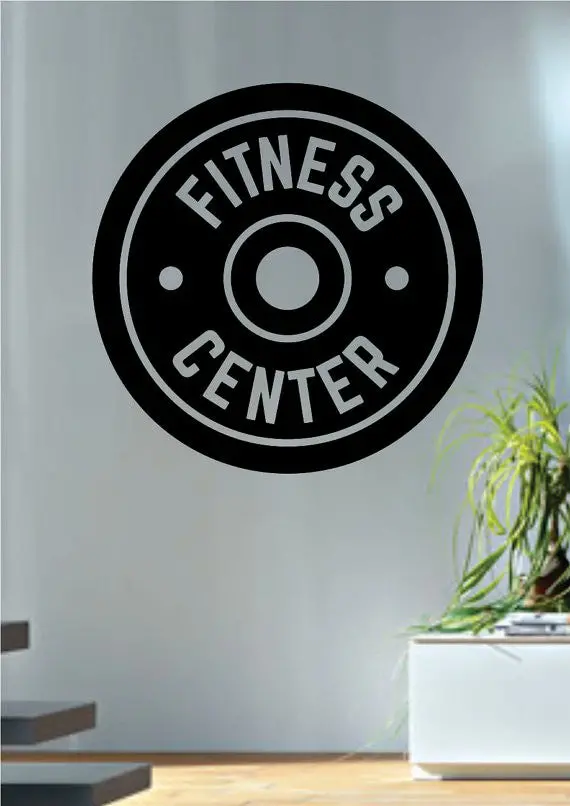 Fitness Center Gym Design Decal Sticker Wall Vinyl Art Home Room Decor Inspirational Train Health 1