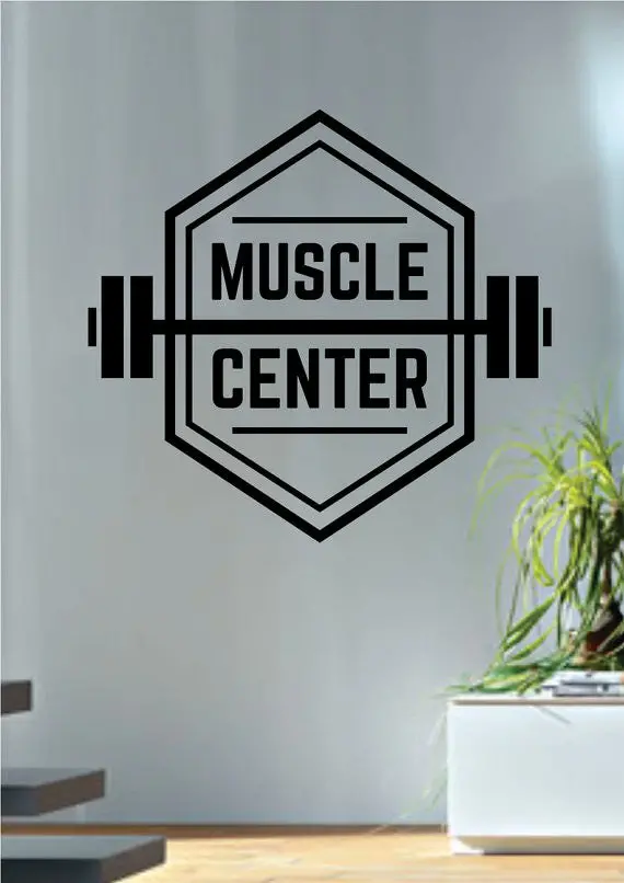 Muscle Center Fitness Design Decal Sticker Wall Vinyl Art Home Room Decor 1