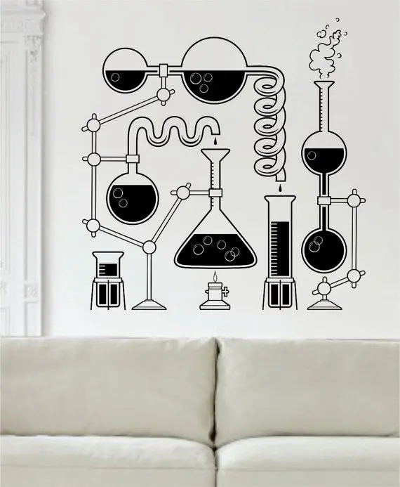 Science Beakers Design Decal Sticker Wall Vinyl Art Home Room Decor 1