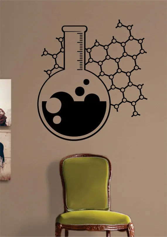 Chemistry Beaker Science Design Decal Sticker Wall Vinyl Art Home Room Decor 1