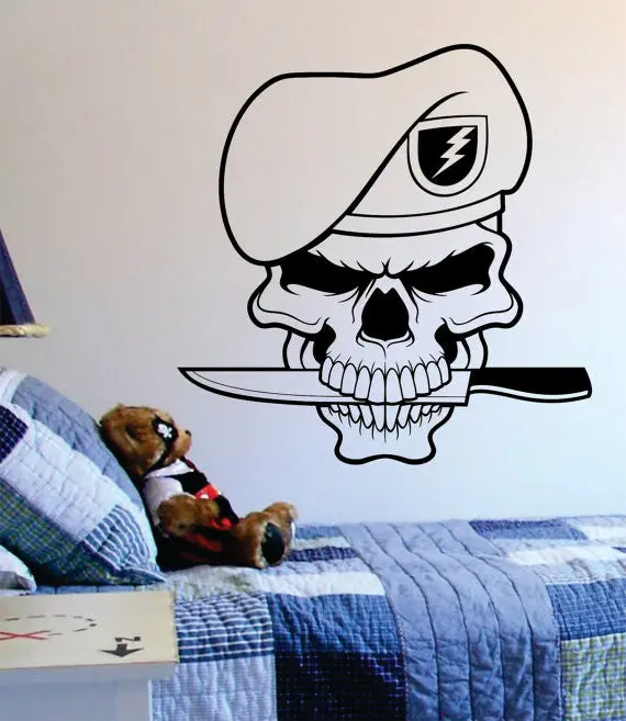 Military Skull Art Decal Sticker Wall Vinyl 1