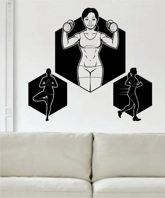 Girls Fitness Design Decal Sticker Wall Vinyl Art Home Room Decor 1