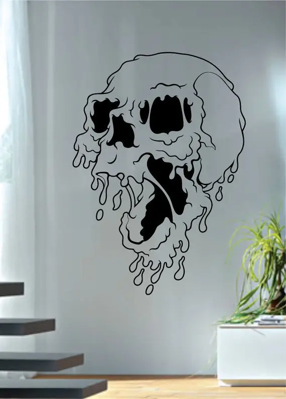 Melting Skull Art Decal Sticker Wall Vinyl 1