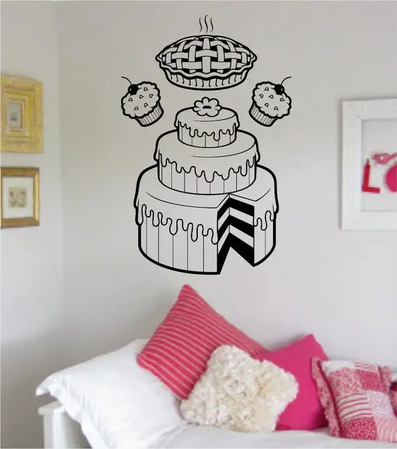 Bakery Cake Pie And Cupcakes Food Design Decal Sticker Wall Vinyl Decor Art 1
