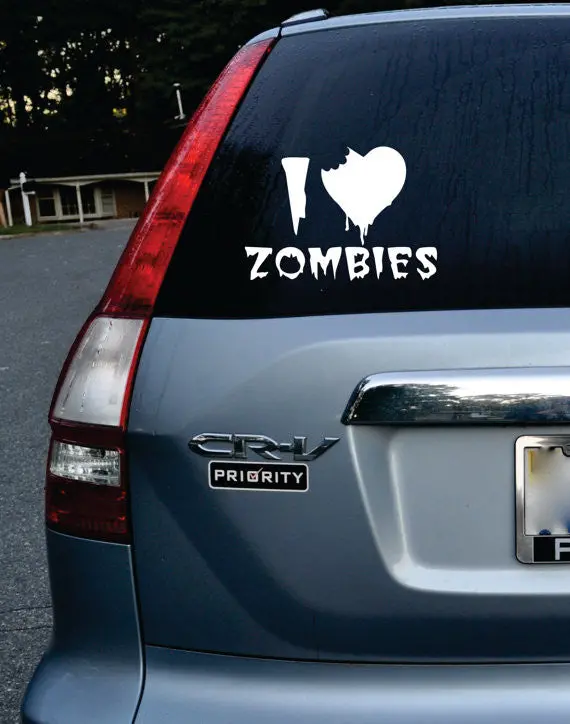 I Love Zombies Car Window Design Decal Sticker Wall Vinyl Art Decor 1