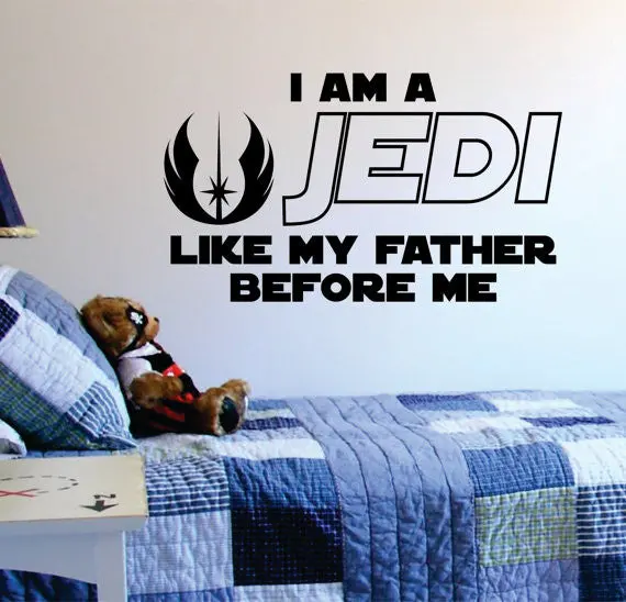 I Am A Jedi Like My Father Before Me Star Wars Quote Decal Sticker Wall Vinyl Decor Art 1