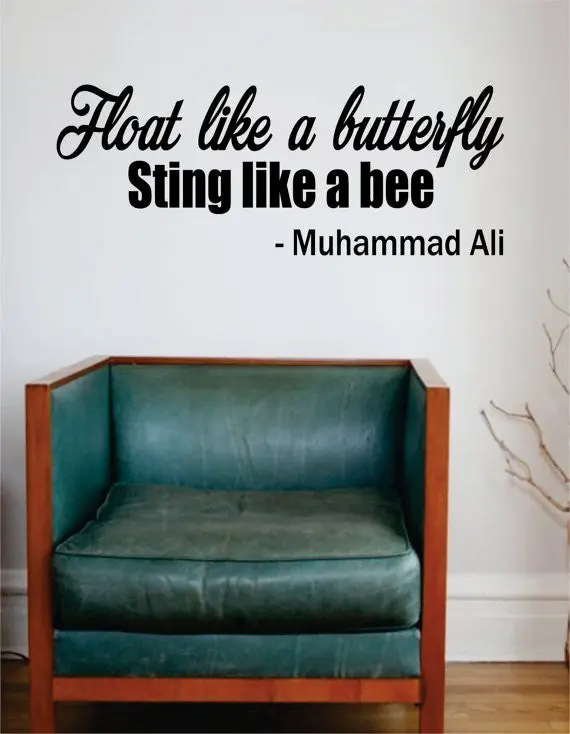 Muhammad Ali Float Like A Butterfly Sting Like A Bee Boxing Quote Decal Sticker Wall Vinyl 1
