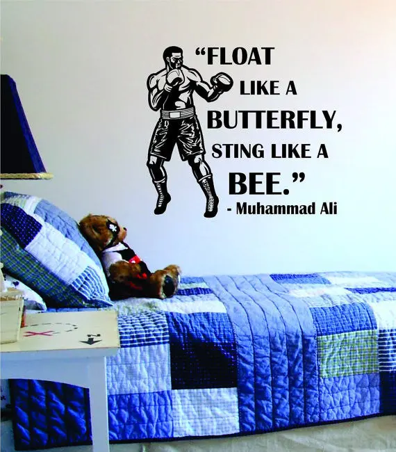 Muhammad Ali Float Like A Butterfly Sting Like A Bee Version 1 Design Sports Decal Sticker Wall Vinyl 1