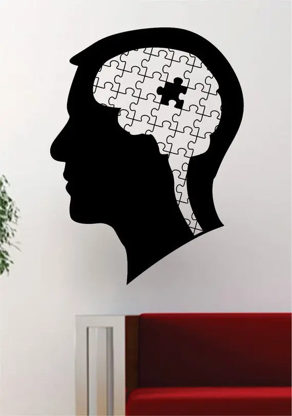 Puzzle Head Design Decal Sticker Wall Vinyl Decor Art 1
