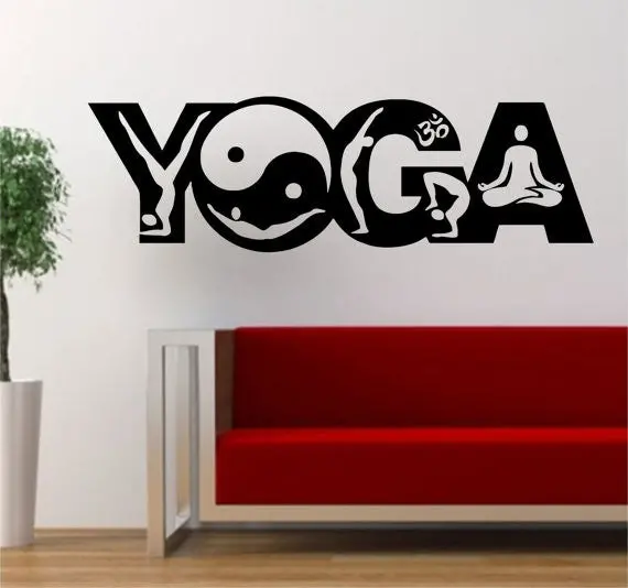 Yoga Word Design Version 3 Decal Sticker Wall Vinyl 1