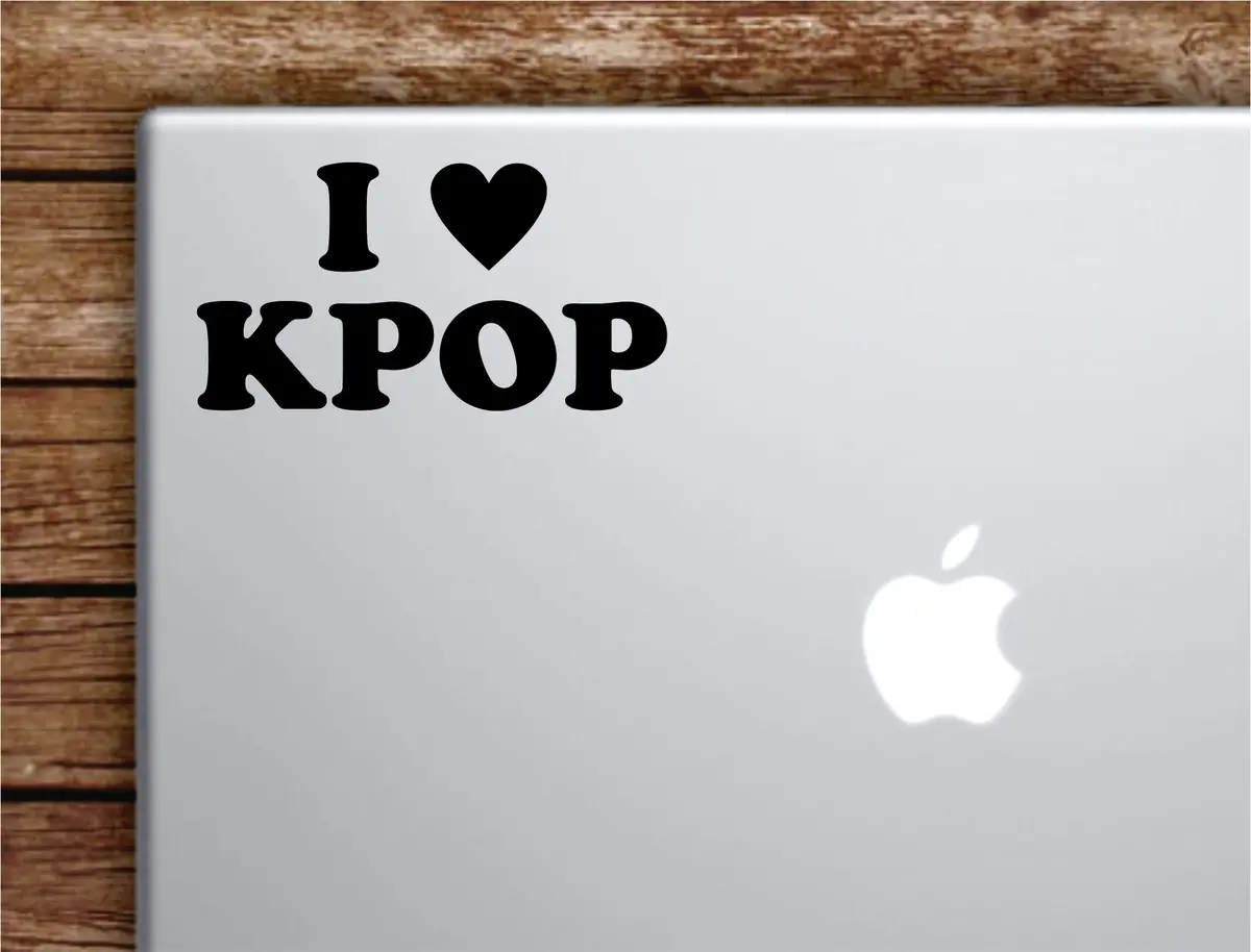 I Love Kpop Laptop Wall Decal Sticker Vinyl Art Quote Macbook Apple Decor Car Window Truck Teen Inspirational Girls Music Korean 1