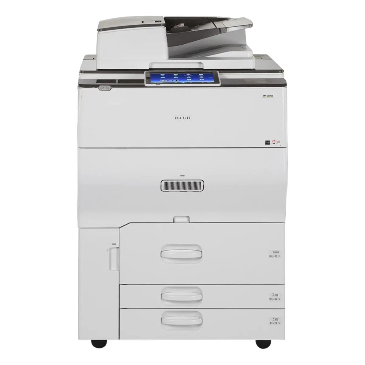 $145/Month Ricoh Mp C8003 Color Laser Multifunction Printer Copy, Scan, Print With Finisher, Prints Upto 80 Ppm For Office Use 1