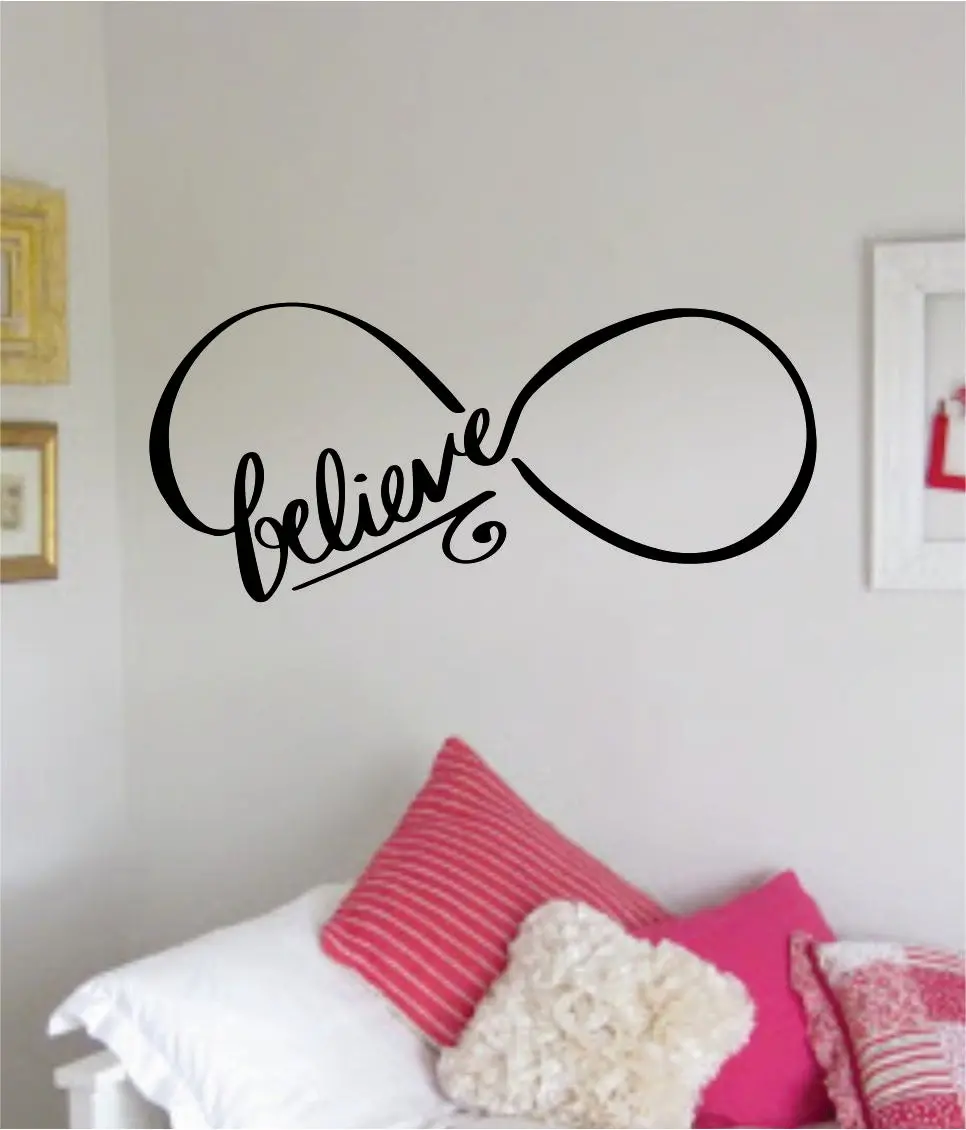 Infinity Believe Wall Decal Sticker Bedroom Room Art Vinyl Home Decor Teen Kids Infinite Nursery Tattoo Love 1