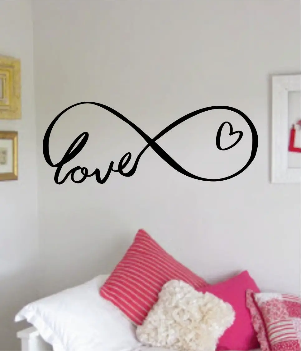 Infinity Love V4 Wall Decal Sticker Bedroom Room Art Vinyl Home Decor Teen Kids Infinite Nursery Tattoo 1