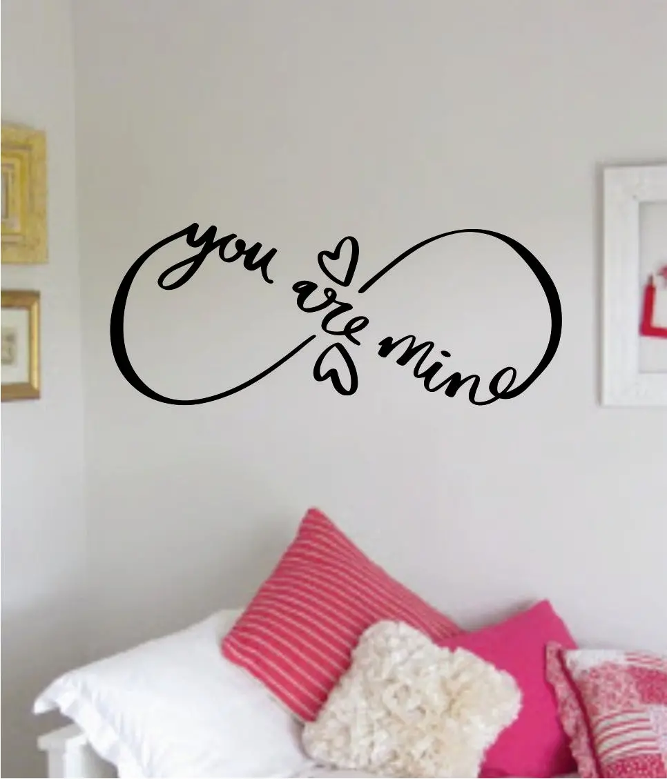 Infinity You Are Mine Wall Decal Sticker Bedroom Room Art Vinyl Home Decor Teen Kids Infinite Nursery Tattoo Love 1