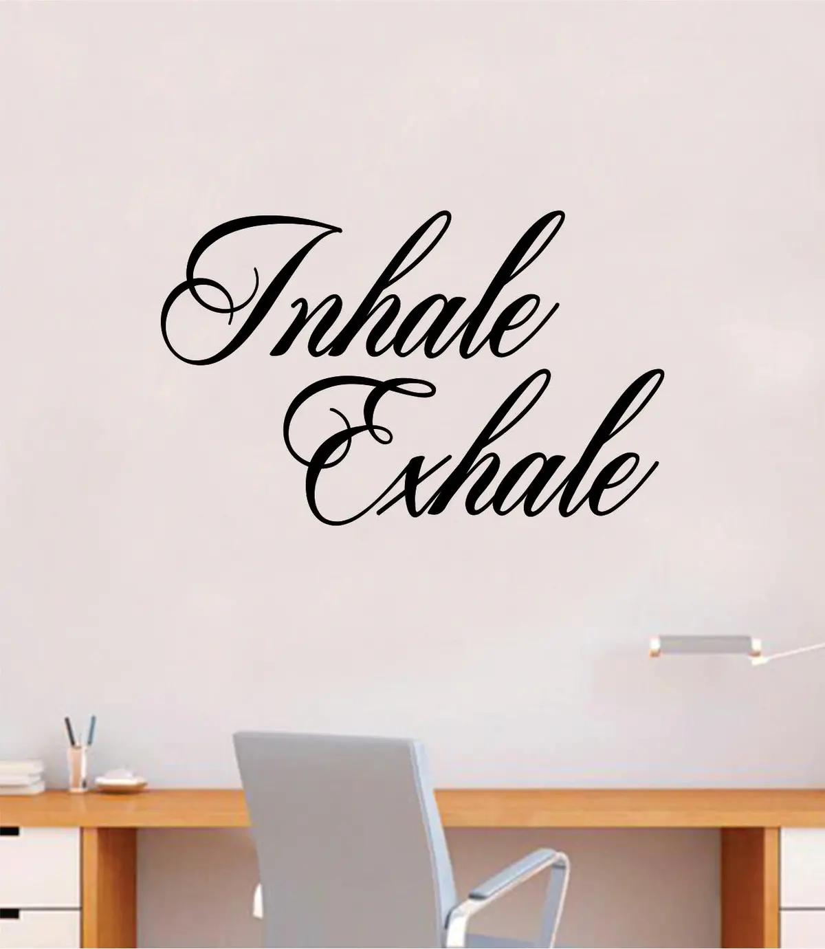 Inhale Exhale V3 Quote Decal Sticker Wall Vinyl Art Decor Room Teen Kids Namaste Yoga Om Meditate Zen Buddha Relax Breathe 1