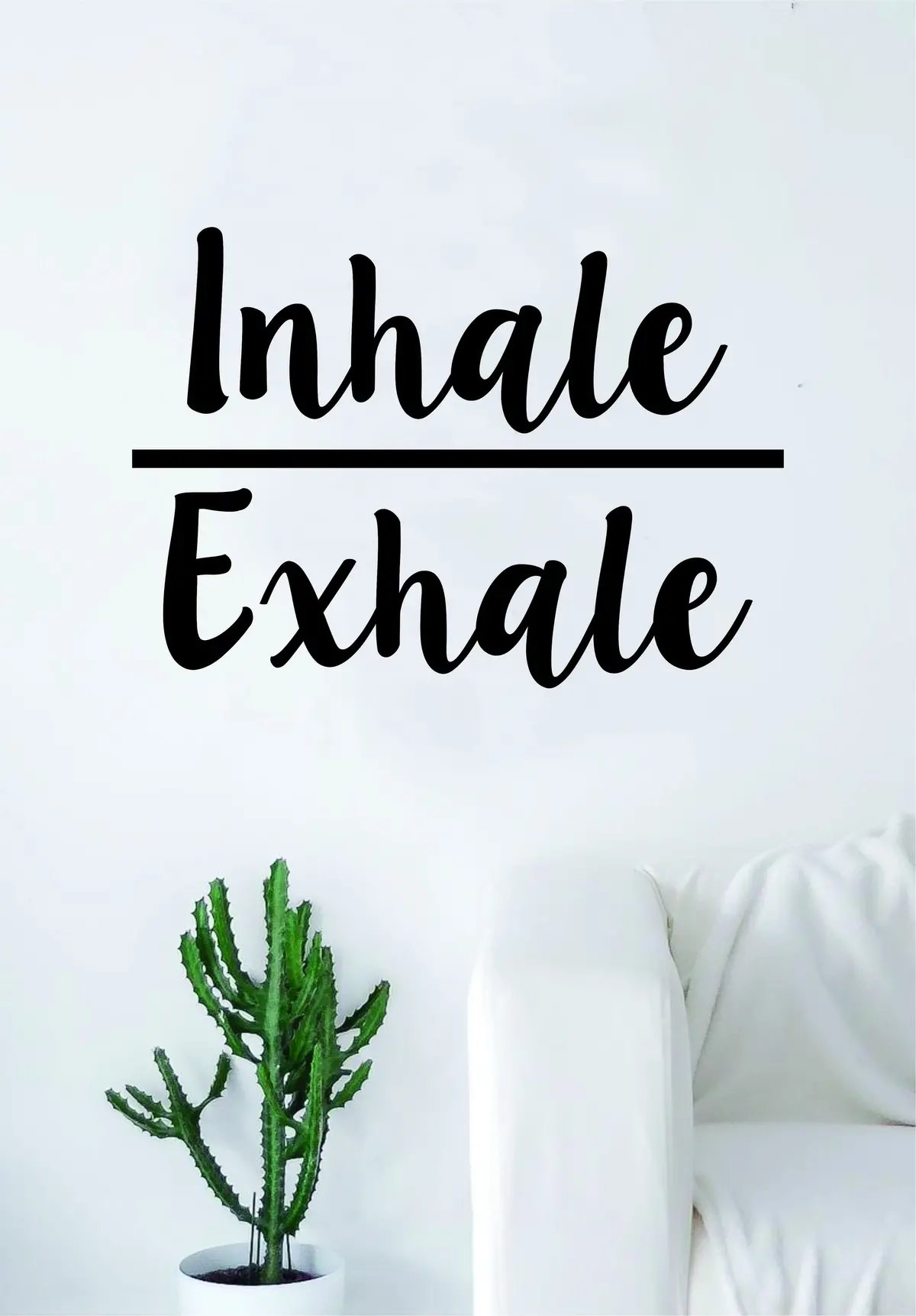 Inhale Exhale Quote Decal Sticker Wall Vinyl Art Decor Namaste Yoga Mandala Om Meditate Zen Buddha Lotus 1