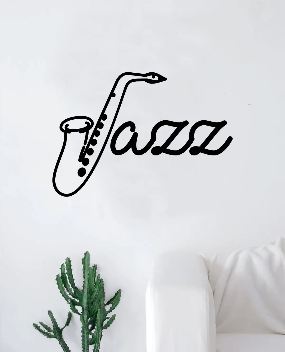 Jazz Saxophone Wall Decal Decor Art Sticker Vinyl Room Bedroom Inspirational Home Music Teen Kids 1