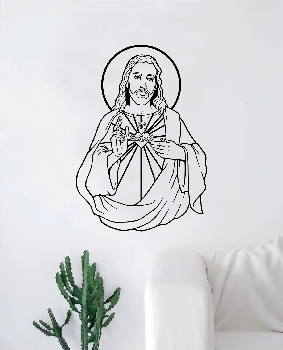 Jesus Christ Decal Sticker Wall Vinyl Art Home Decor Inspirational Kids Nursery Teen Religious God Chuch 1