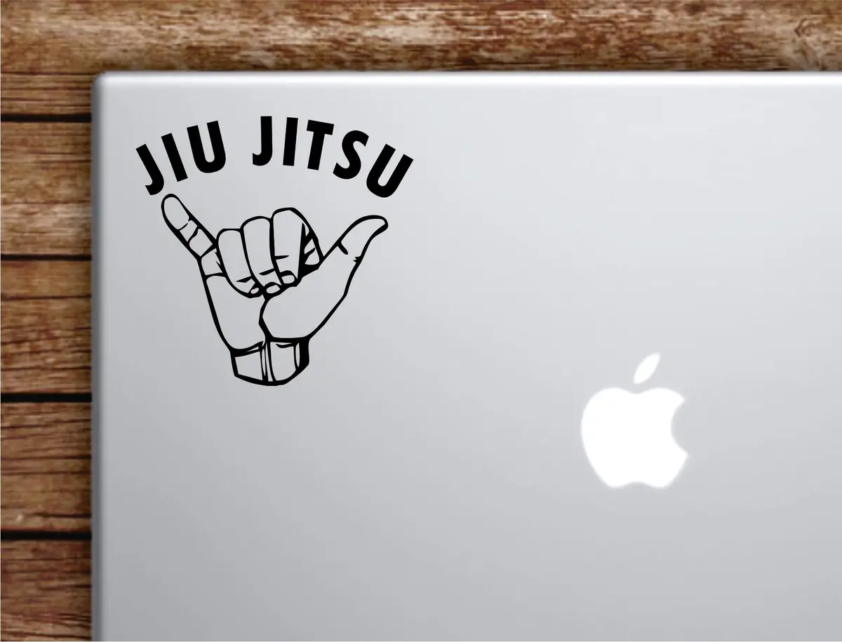 Jiu Jitsu Shaka Laptop Wall Decal Sticker Vinyl Art Quote Macbook Apple Decor Car Window Truck Kids Baby Teen Inspirational Boys Girls Sports Roll Grapple Brazillian Mma 1