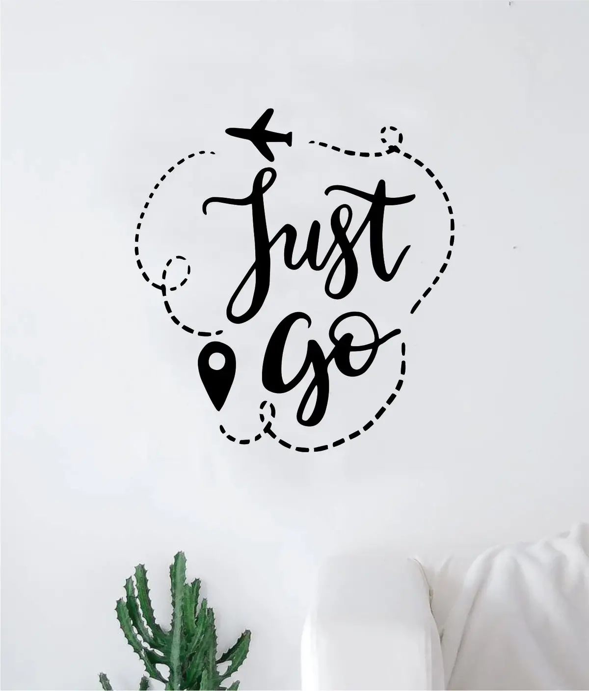Just Go Wall Decal Sticker Bedroom Room Art Vinyl Inspirational Adventure Travel Teen Kids Baby Nursery Girls School 1