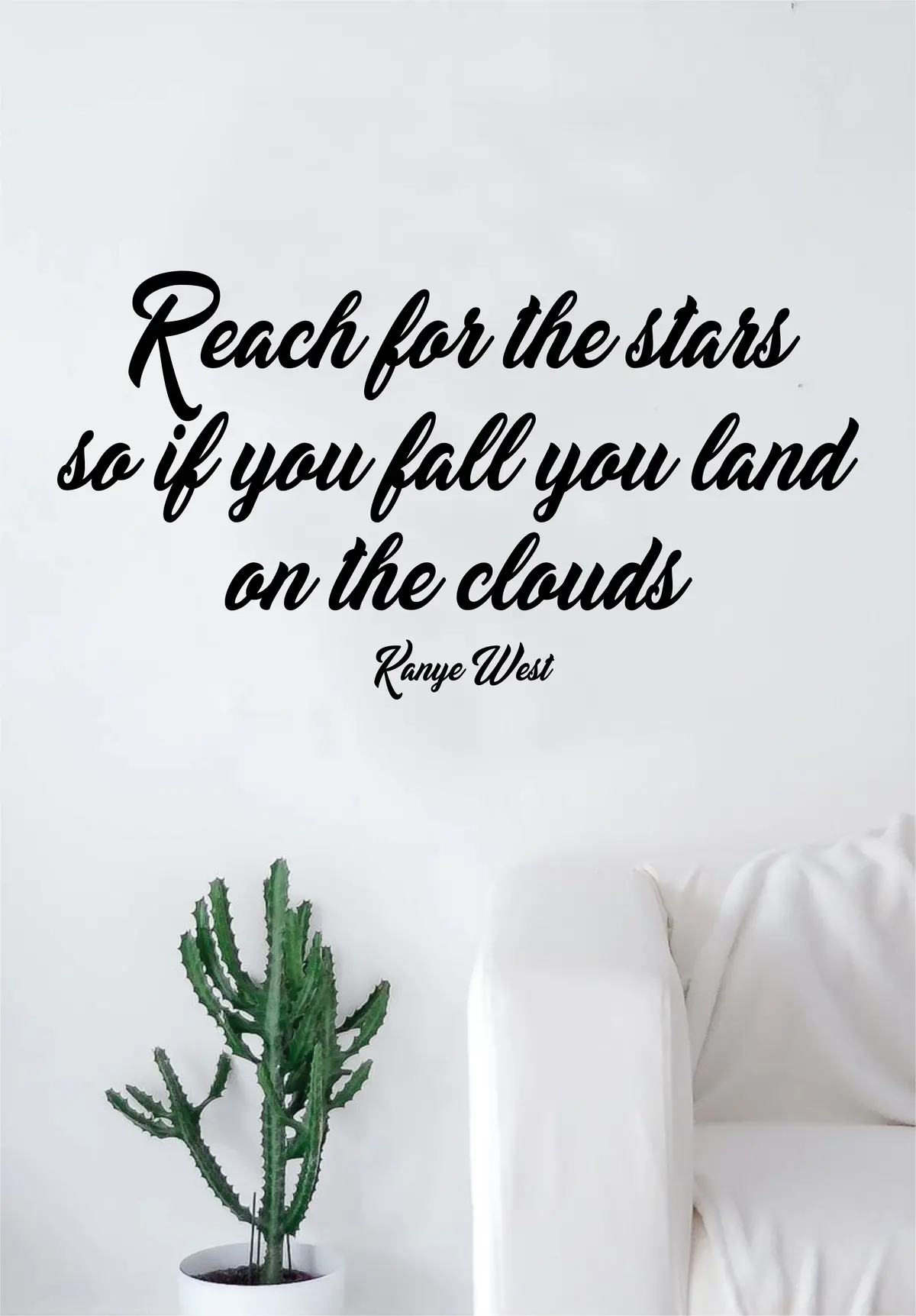 Kanye West One Reach For The Stars Quote Wall Decal Home Decor Bedroom Sticker Vinyl Art Rap Music Yeezy Hip Hop Teen Inspirational 1