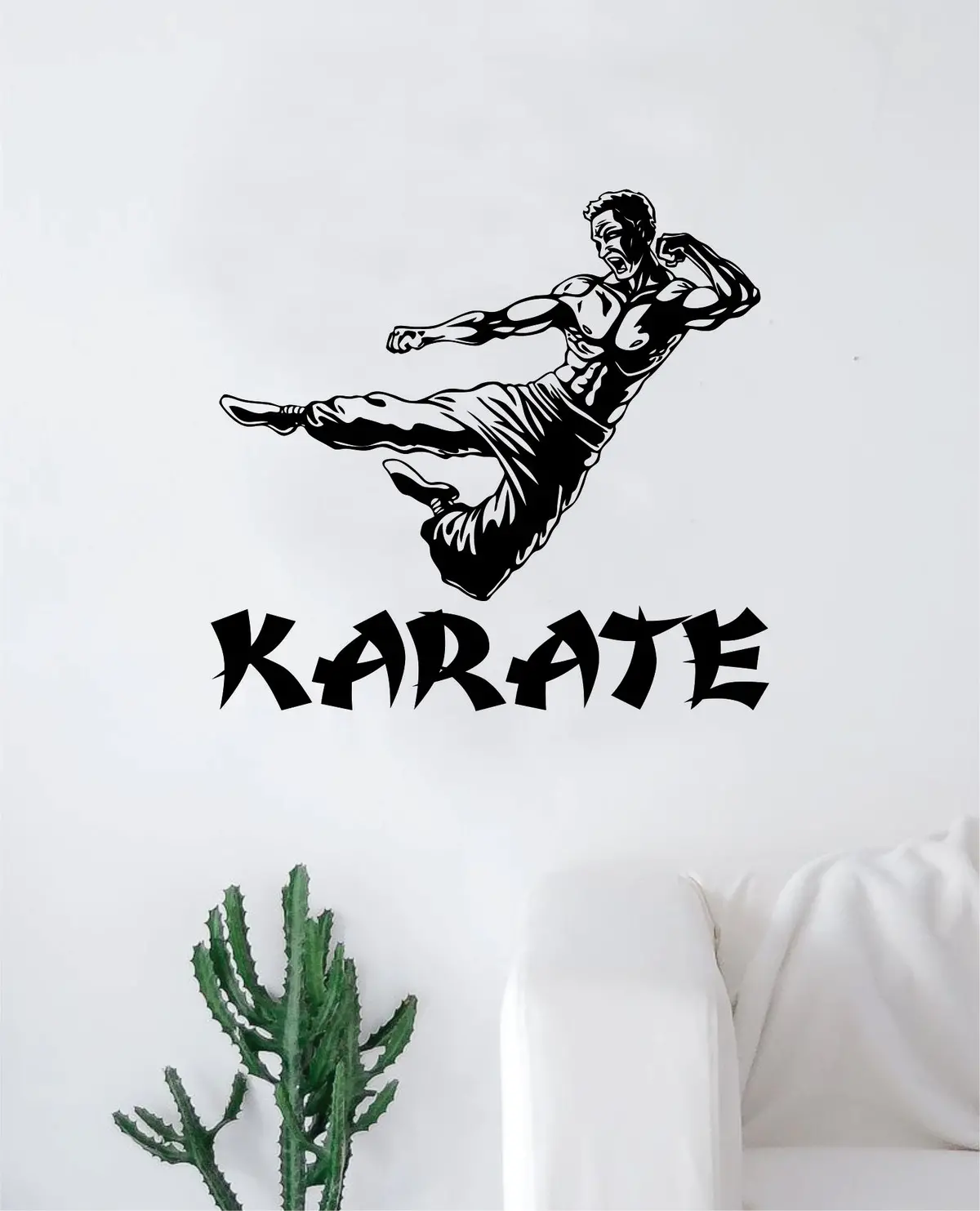 Karate Kick Wall Decal Sticker Vinyl Art Bedroom Room Home Decor Quote Sports Mma Fight Teen Kids 1
