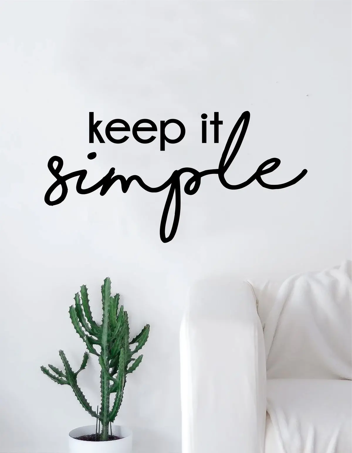 Keep It Simple Quote Decal Sticker Wall Vinyl Art Home Decor Decoration Teen Inspire Inspirational Motivational Living Room Bedroom 1