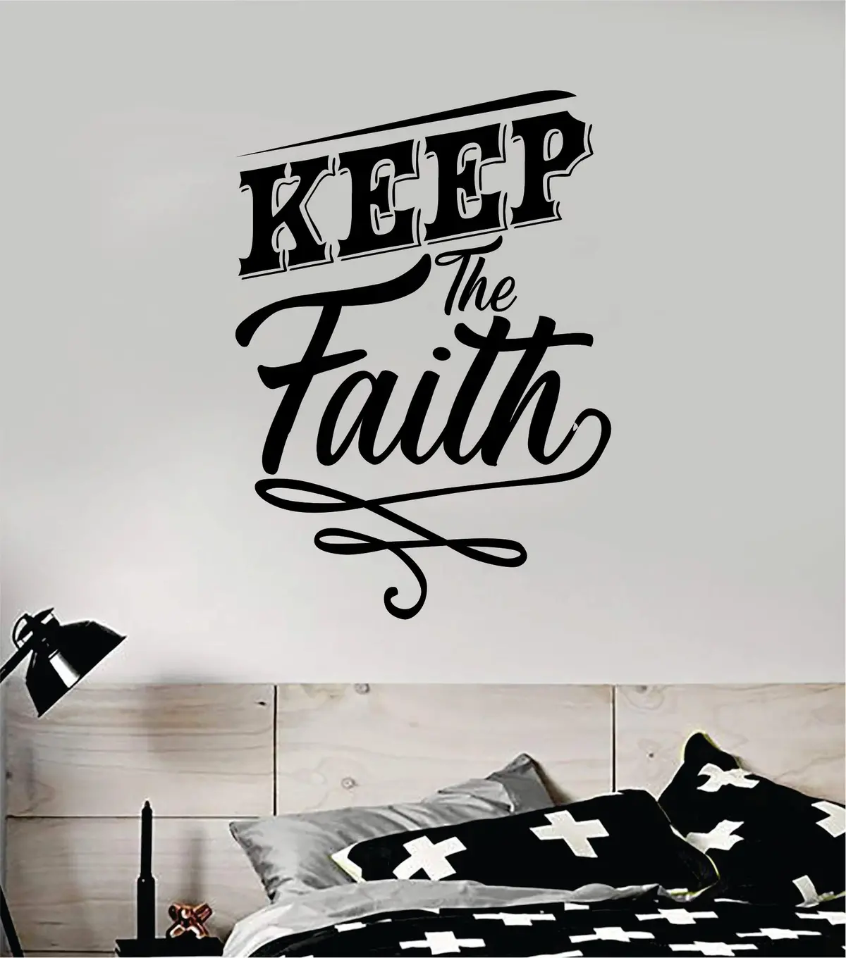 Keep The Faith Quote Wall Decal Sticker Bedroom Home Room Art Vinyl Inspirational Teen Decor Religious Amen God Blessed Spiritual Pray 1