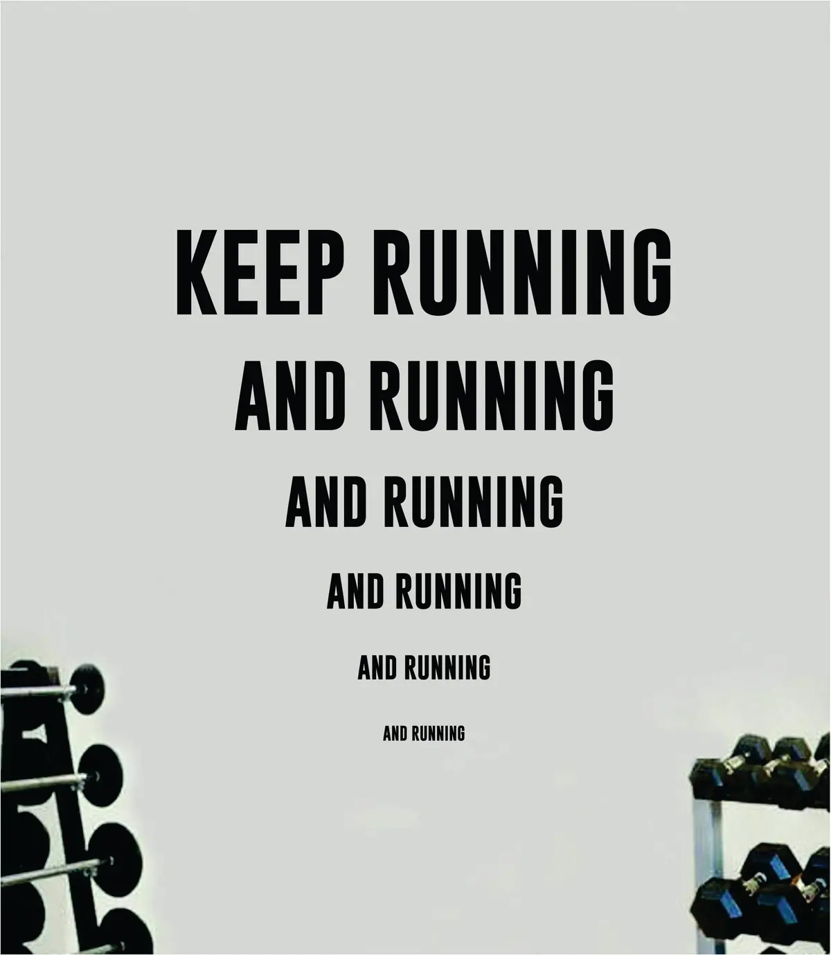 Keep Running Wall Decal Sticker Vinyl Art Wall Bedroom Room Home Decor Inspirational Motivational Teen Sports Gym Lift Weights Fitness Workout Men Girls Health 1