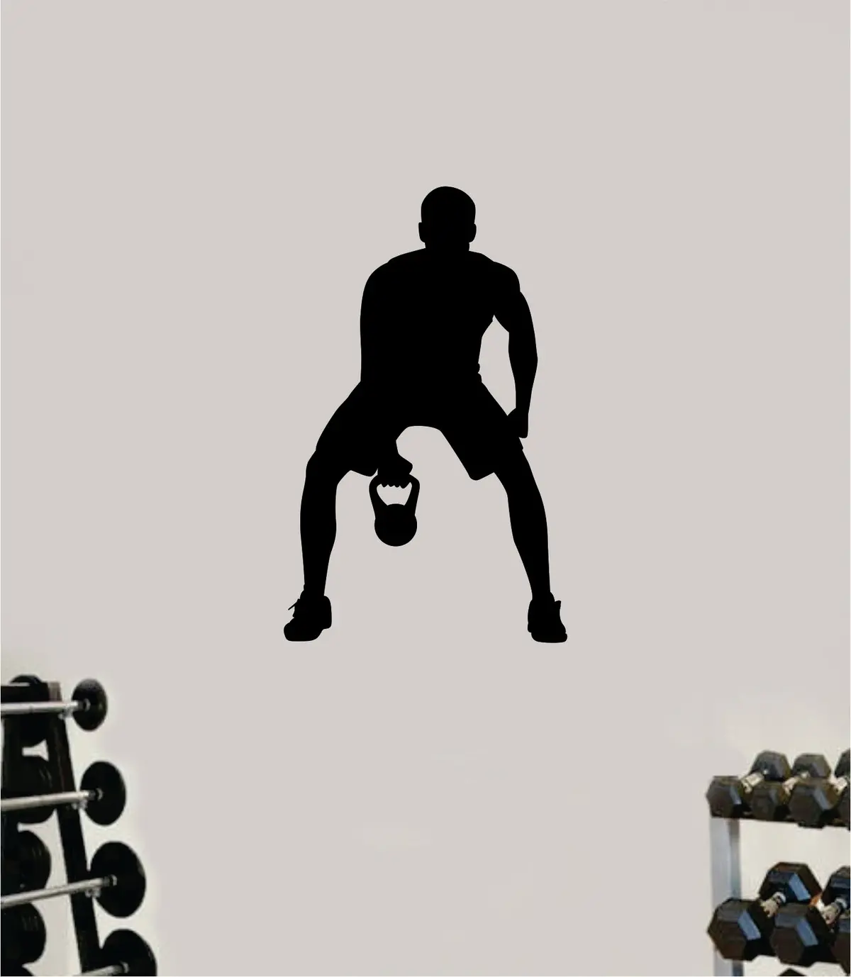 Kettlebell Swing Wall Decal Home Decor Bedroom Room Vinyl Sticker Art Teen Work Out Gym Fitness Lift Strong Inspirational Motivational Health 1