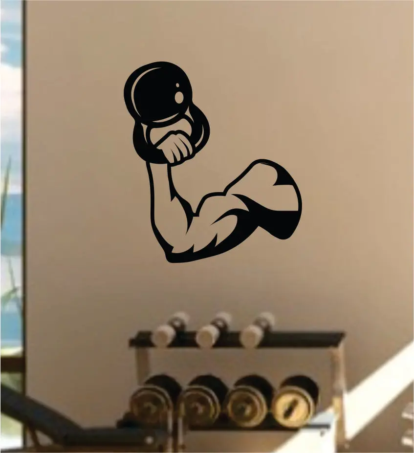 Kettlebell Work Out Fitness Health Gym Decal Sticker Wall Vinyl Art Wall Room Decor Weights Motivation Inspirational Lift Beast 1