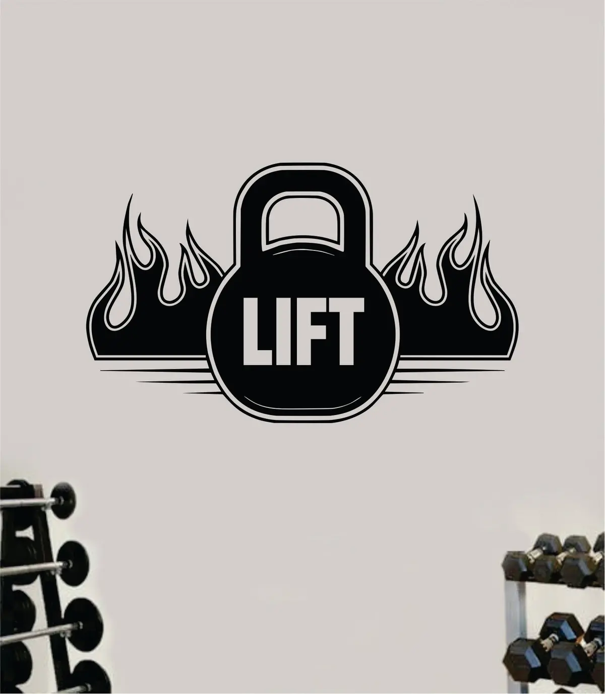 Kettlebell Lift Wall Decal Sticker Vinyl Art Wall Bedroom Home Decor Inspirational Motivational Teen Sports Gym Fitness Girls Train Beast 1